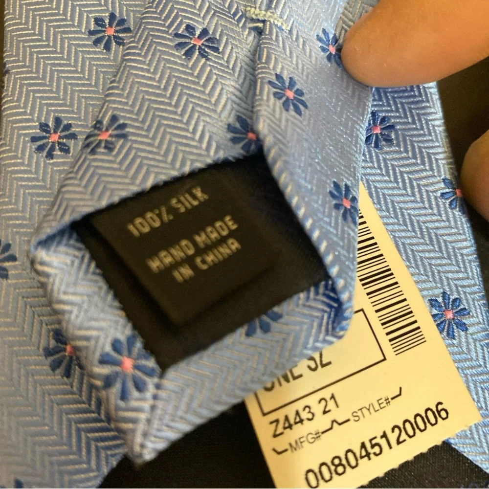 Jos A Bank Blue‎ Neat Heritage Collection Floral Print Neck Tie